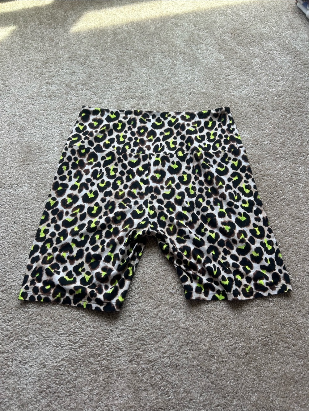 Free People Neon Green Leopard Print Bike Shorts